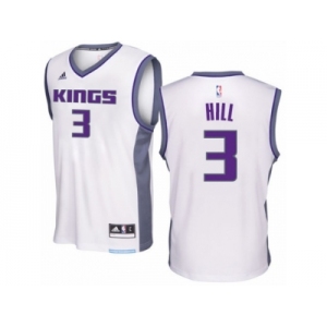 Men Adidas Sacramento Kings #3 George Hill Swingman White Home NBA Jersey