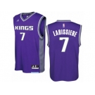 Men Adidas Sacramento Kings #7 Skal Labissiere Authentic Purple Road NBA Jersey