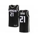 Men Nike Sacramento Kings #21 Vlade Divac Authentic Black NBA Jersey Statement Edition