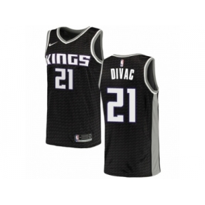 Men Nike Sacramento Kings #21 Vlade Divac Authentic Black NBA Jersey Statement Edition