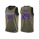 Men Nike Sacramento Kings #24 Buddy Hield Green Salute to Service NBA Swingman Jersey