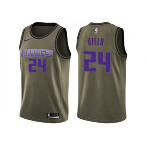 Men Nike Sacramento Kings #24 Buddy Hield Green Salute to Service NBA Swingman Jersey