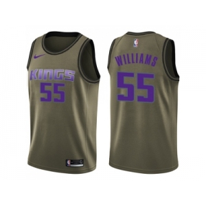 Men Nike Sacramento Kings #55 Jason Williams Green Salute to Service NBA Swingman Jersey