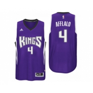 Men Sacramento Kings #4 Arron Afflalo Road Purple New Swingman Jersey