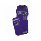 Men's Adidas Sacramento Kings #16 Peja Stojakovic Authentic Purple Road NBA Jersey