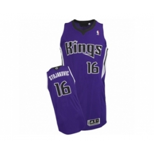 Men's Adidas Sacramento Kings #16 Peja Stojakovic Authentic Purple Road NBA Jersey