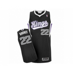 Men's Adidas Sacramento Kings #22 Matt Barnes Authentic Black Alternate NBA Jersey