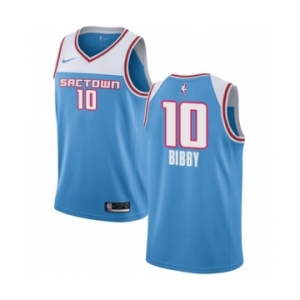 Men's Nike Sacramento Kings #10 Mike Bibby Swingman Blue NBA Jersey - 2018-19 City Edition