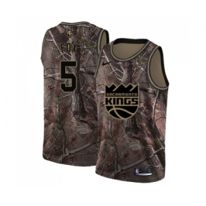 Men's Nike Sacramento Kings #5 De'Aaron Fox Swingman Camo Realtree Collection NBA Jersey