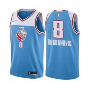 Men's Nike Sacramento Kings #8 Bogdan Bogdanovic Authentic Blue NBA Jersey - City Edition