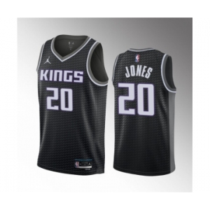 Men's Sacramento Kings #20 Colby Jones Black 2023 Draft Statement Edition Stitched Jersey