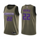 Men's Sacramento Kings #22 Richaun Holmes Swingman Green Salute to Service Basketball Jersey