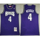 Men's Sacramento Kings #4 Chris Webber Purple 1998-99 Hardwood Classics Soul Swingman Stitched NBA Throwback Jersey