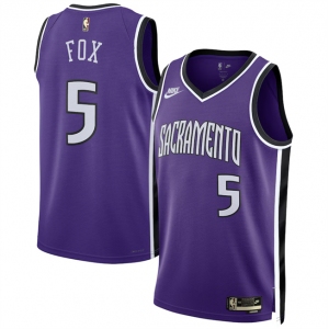 Men's Sacramento Kings #5 De'Aaron Fox Purple 2024-25 Classic Edition Swingman Stitched Basketball Jersey