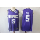 Men's Sacramento  Kings #5 De'Aaron Fox Purple Nike Swingman Jersey