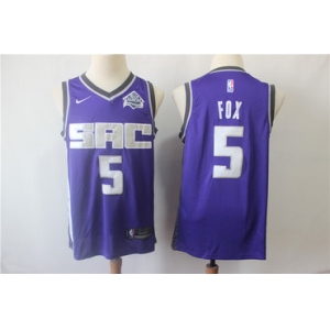 Men's Sacramento  Kings #5 De'Aaron Fox Purple Nike Swingman Jersey