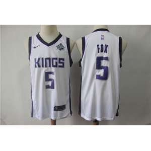 Men's Sacramento Kings  #5 De'Aaron Fox White Nike Swingman Jersey