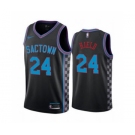 Men's Sacramento Kings Purple #24 Buddy Hield Black City Edition Sactown 2020-21 Stitched Basketball Jersey