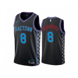 Men's Sacramento Kings Purple #8 Bogdan Bogdanovic Black City Edition Sactown 2020-21 Stitched Basketball Jersey