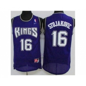 Sacramento Kings #16 Peja Stojakovic Purple Throwback Stitched NBA Jersey