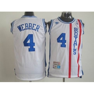 nba sacramento kings #4 webber  m&n white