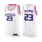 Women's Nike Sacramento Kings #23 Ben McLemore Swingman White Pink Fashion NBA Jersey