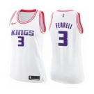 Women's Nike Sacramento Kings #3 Yogi Ferrell Swingman White Pink Fashion NBA Jersey