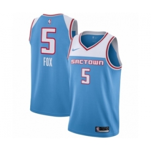 Youth Nike Sacramento Kings #5 De'Aaron Fox Swingman Blue NBA Jersey - 2018-19 City Edition