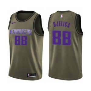 Youth Nike Sacramento Kings #88 Nemanja Bjelica Swingman Green Salute to Service NBA Jersey