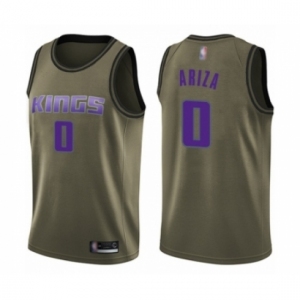 Youth Sacramento Kings #0 Trevor Ariza Swingman Green Salute to Service Basketball Jersey