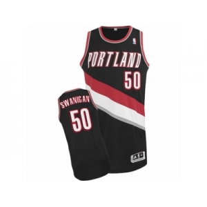 Men Adidas Portland Trail Blazers #50 Caleb Swanigan Authentic Black Road NBA Jersey