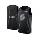 Men Nike Portland Trail Blazers #0 Damian Lillard Black NBA Jordan Swingman 2018 All-Star Game Jersey