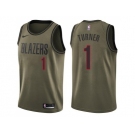 Men Nike Portland Trail Blazers #1 Evan Turner Green Salute to Service NBA Swingman Jersey