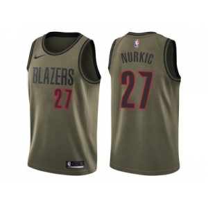 Men Nike Portland Trail Blazers #27 Jusuf Nurkic Green Salute to Service NBA Swingman Jersey