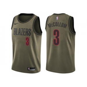 Men Nike Portland Trail Blazers #3 C.J. McCollum Green Salute to Service NBA Swingman Jersey