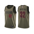 Men Nike Portland Trail Blazers #32 Bill Walton Green Salute to Service NBA Swingman Jersey