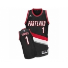 Men's Adidas Portland Trail Blazers #1 Evan Turner Swingman Black Road NBA Jersey