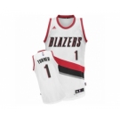 Men's Adidas Portland Trail Blazers #1 Evan Turner Swingman White Home NBA Jersey