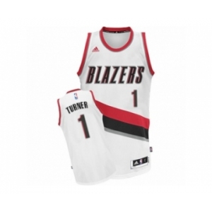 Men's Adidas Portland Trail Blazers #1 Evan Turner Swingman White Home NBA Jersey