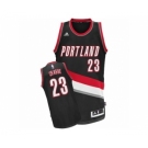 Men's Adidas Portland Trail Blazers #23 Allen Crabbe Swingman Black Road NBA Jersey