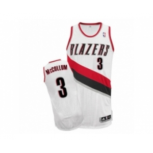 Men's Adidas Portland Trail Blazers #3 C.J. McCollum Authentic White Home NBA Jersey