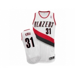 Men's Adidas Portland Trail Blazers #31 Festus Ezeli Authentic White Home NBA Jersey