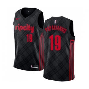 Men's Nike Portland Trail Blazers #19 Georgios Papagiannis Swingman Black NBA Jersey - City Edition