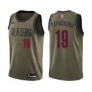 Men's Nike Portland Trail Blazers #19 Georgios Papagiannis Swingman Green Salute to Service NBA Jersey