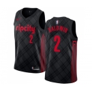 Men's Nike Portland Trail Blazers #2 Wade Baldwin Authentic Black NBA Jersey - City Edition