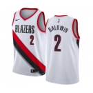 Men's Nike Portland Trail Blazers #2 Wade Baldwin Swingman White NBA Jersey - Association Edition