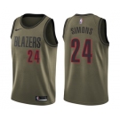 Men's Nike Portland Trail Blazers #24 Anfernee Simons Swingman Green Salute to Service NBA Jersey