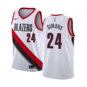 Men's Nike Portland Trail Blazers #24 Anfernee Simons Swingman White NBA Jersey - Association Edition