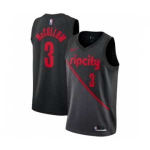 Men's Nike Portland Trail Blazers #3 C.J. McCollum Swingman Black NBA Jersey - 2018-19 City Edition