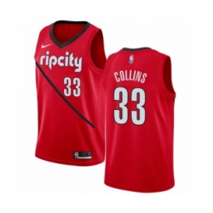 Men's Nike Portland Trail Blazers #33 Zach Collins Red Swingman Jersey - Earned Edition